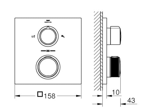 Термостатический настенный смеситель для ванны с пластиной Grohe Allure New ARCH-00071742 - Вид №4