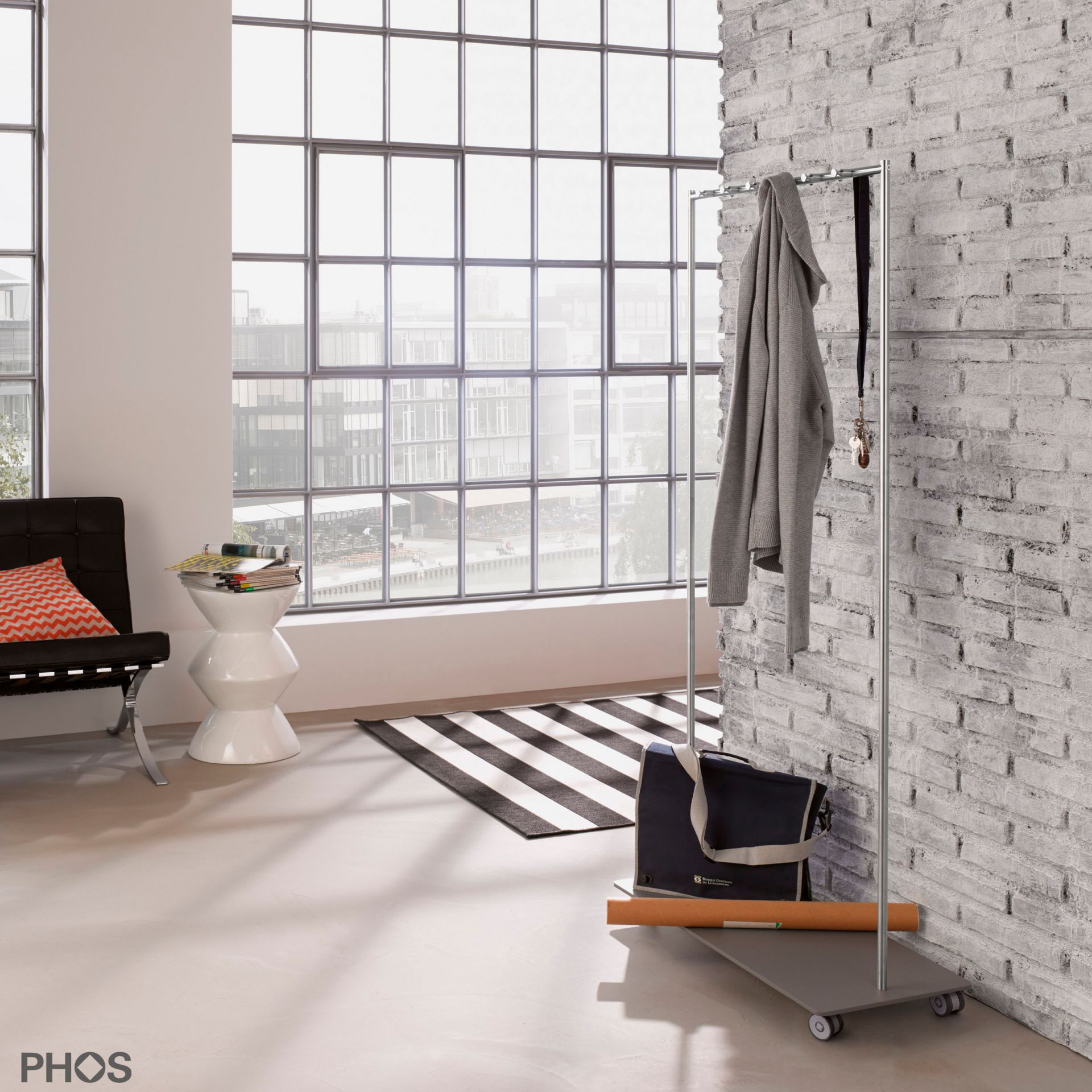 GW2 Гардеробная тележка Twin Pur с 12 крючками для одежды, основание: серое. PHOS  - Вид №2