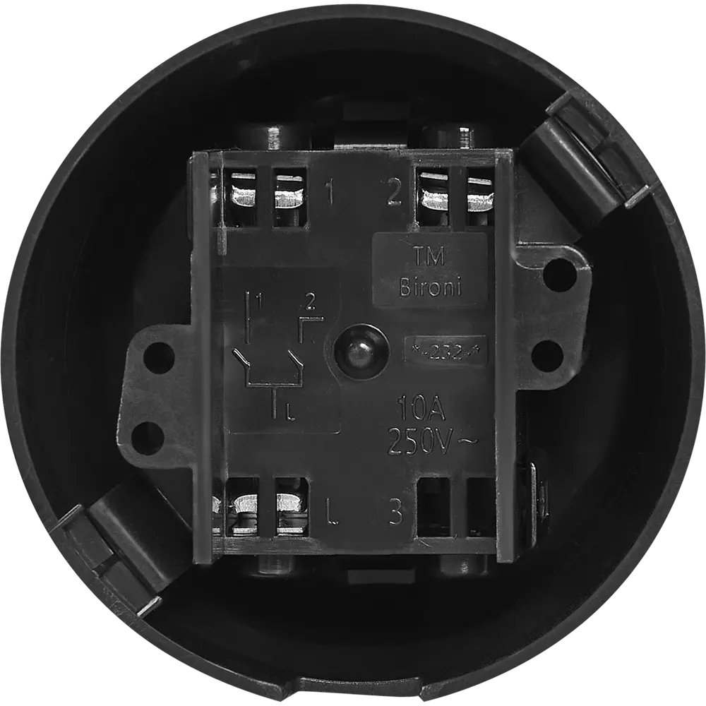 Выключатель Electraline двухклавишный накладной в глянцевом черном корпусе 84229214 Лофт STLM-0047241 - Вид №2