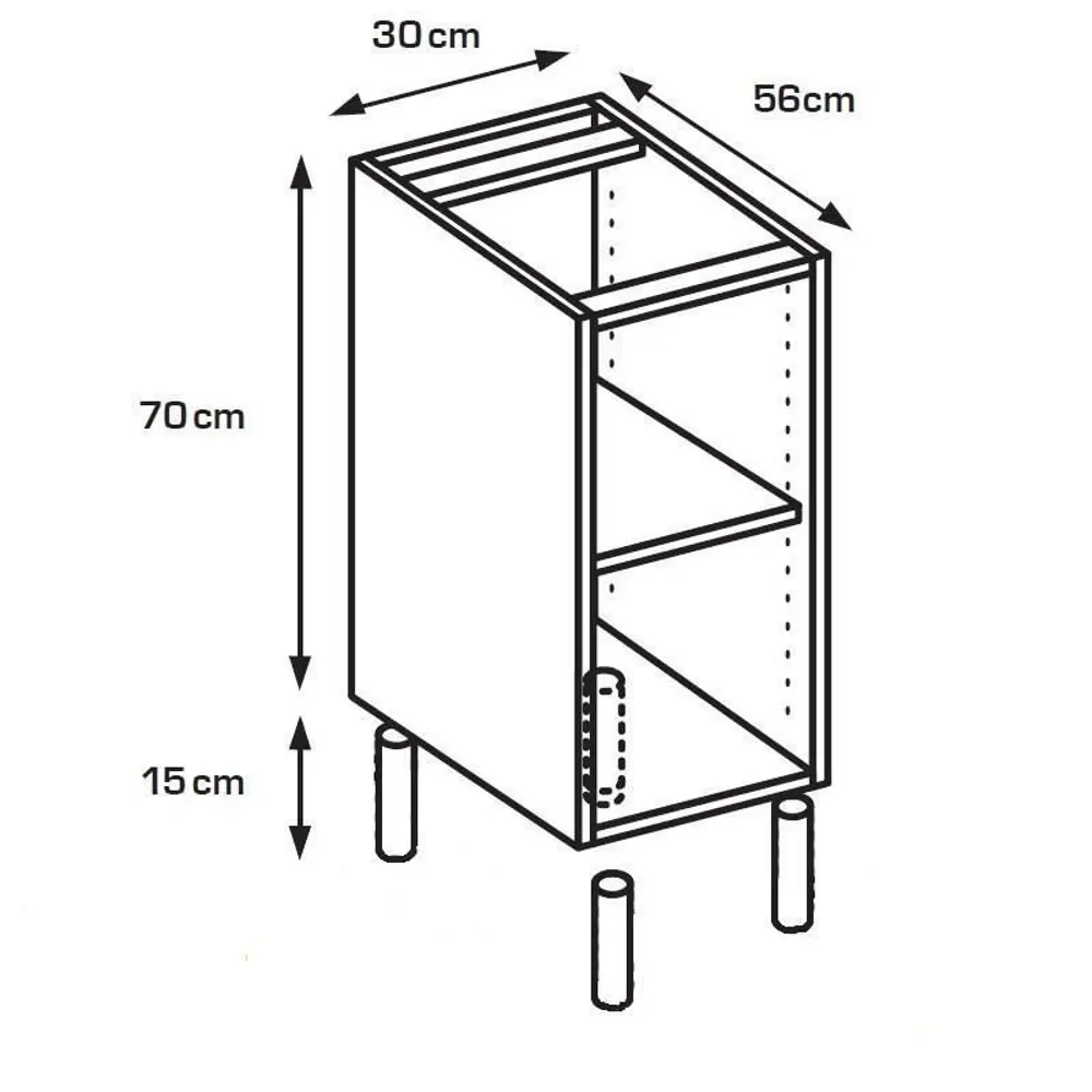 Каркас напольный 30x70x56 см, ЛДСП, цвет белый DELINIA STLM-2079829 - Вид №4