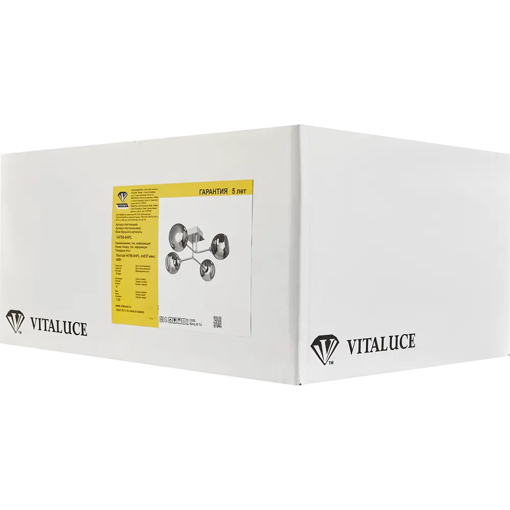 Люстра потолочная Vitaluce Кристина 4 лампы 12м² Е27 цвет хром 83679570 STLM-2210056  - Вид №5