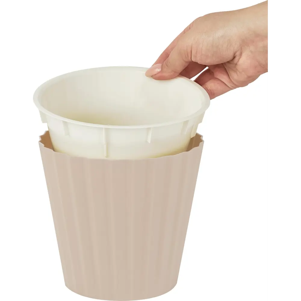 Горшок цветочный Ingreen Sand ø19 h17.7 см v3.3 л пластик молочный шоколад STLM-2035986 - Вид №2