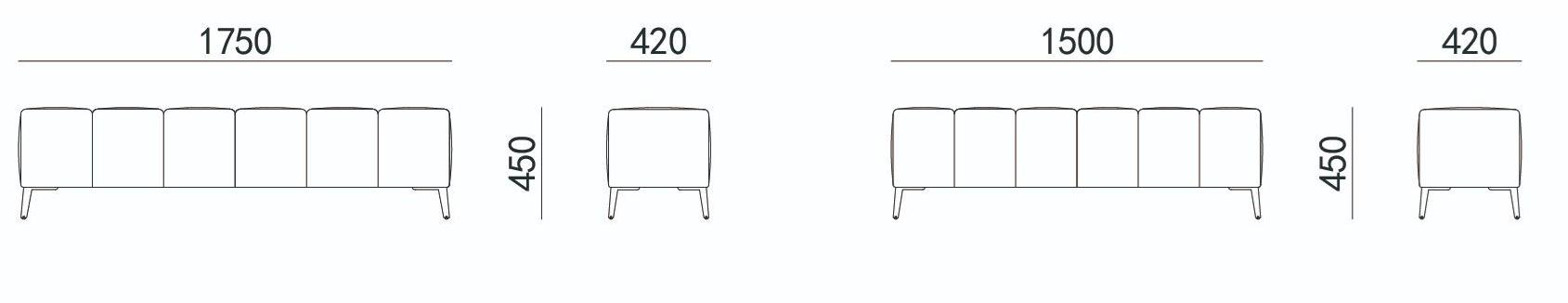 HC28 Cosmo Мягкая скамья из ткани  24f002  - Вид №2