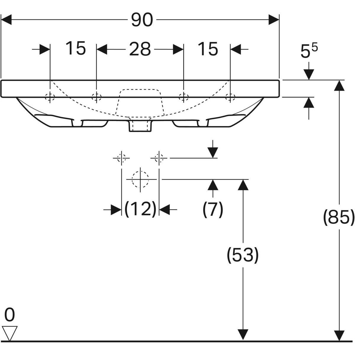 Раковина из керамогранита с столешницей Geberit Acanto ARCH-00102330 - Вид №7