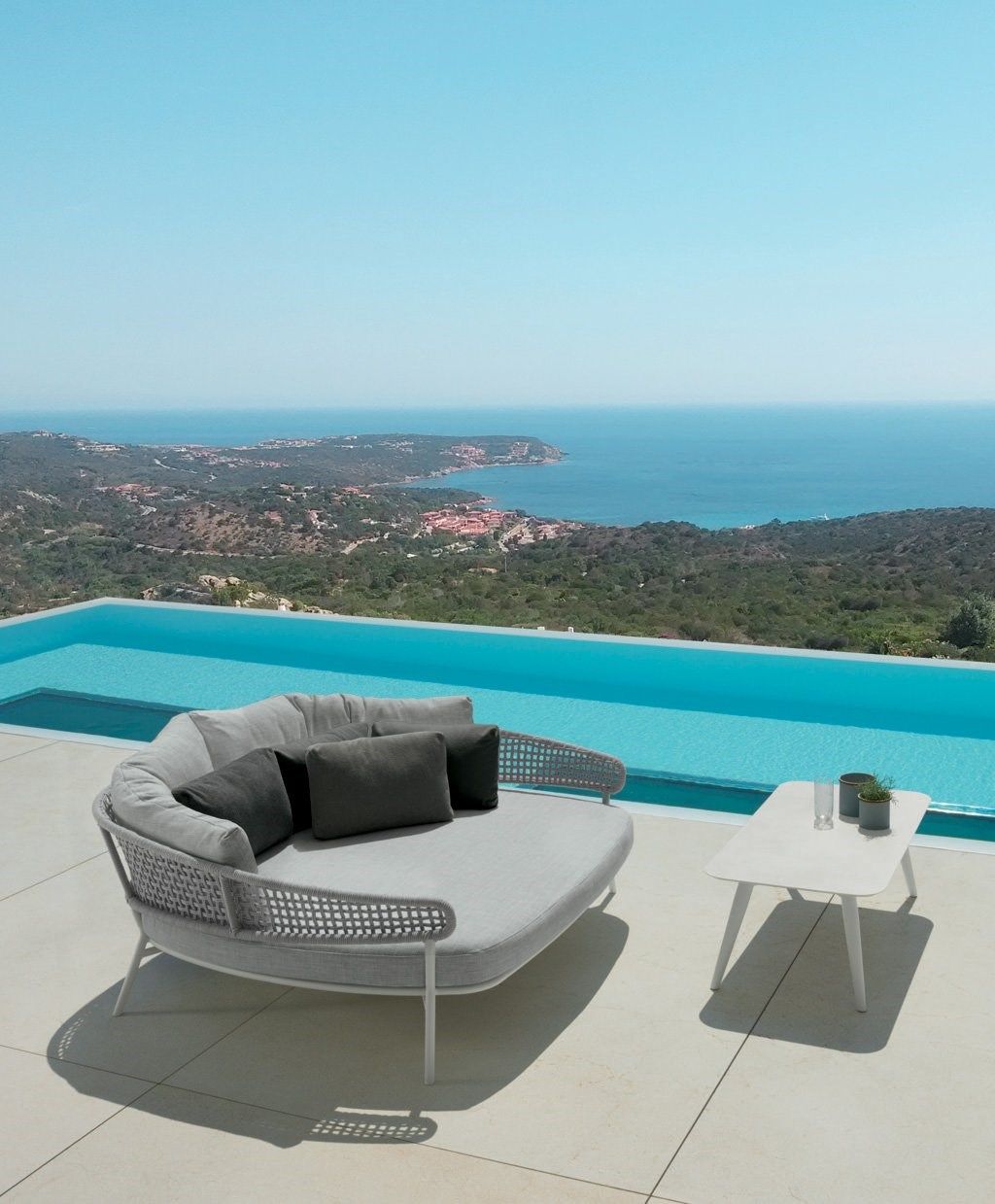 Керамический прямоугольный садовый журнальный столик Talenti Moon Alu ARCH-00004616 - Вид №1