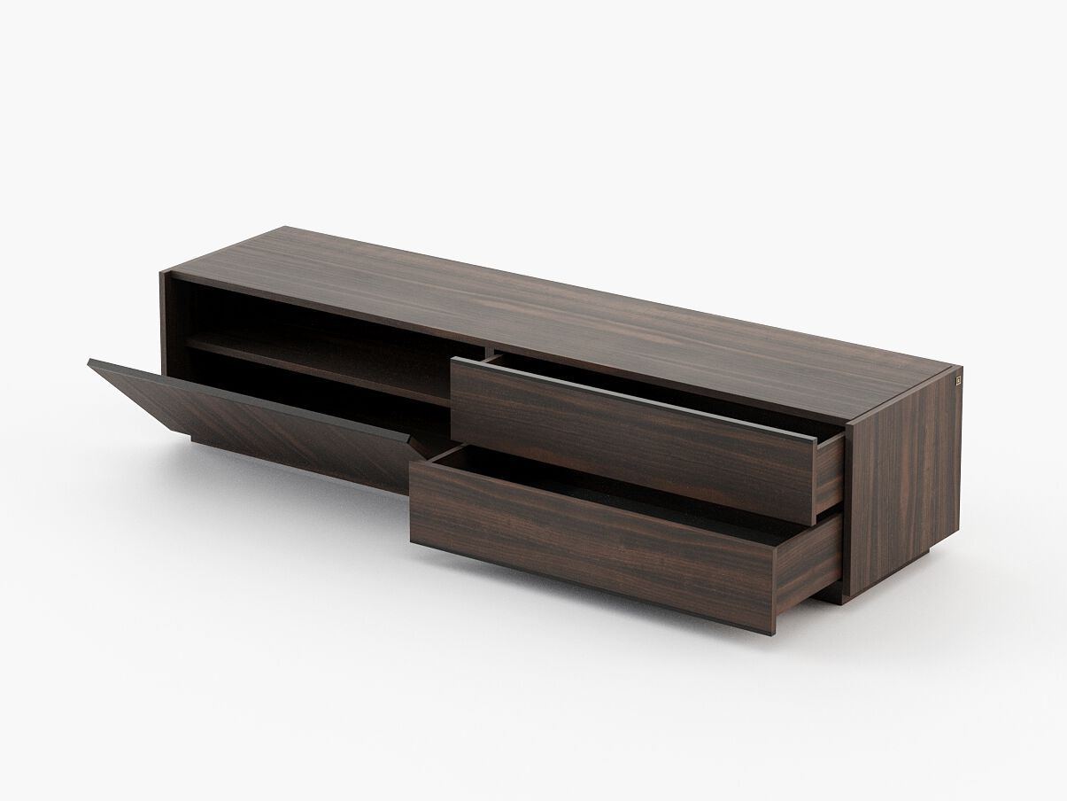 Деревянный шкаф для телевизора с выдвижными ящиками и дверцами Laskasas Origin ARCH-00063966 - Вид №1