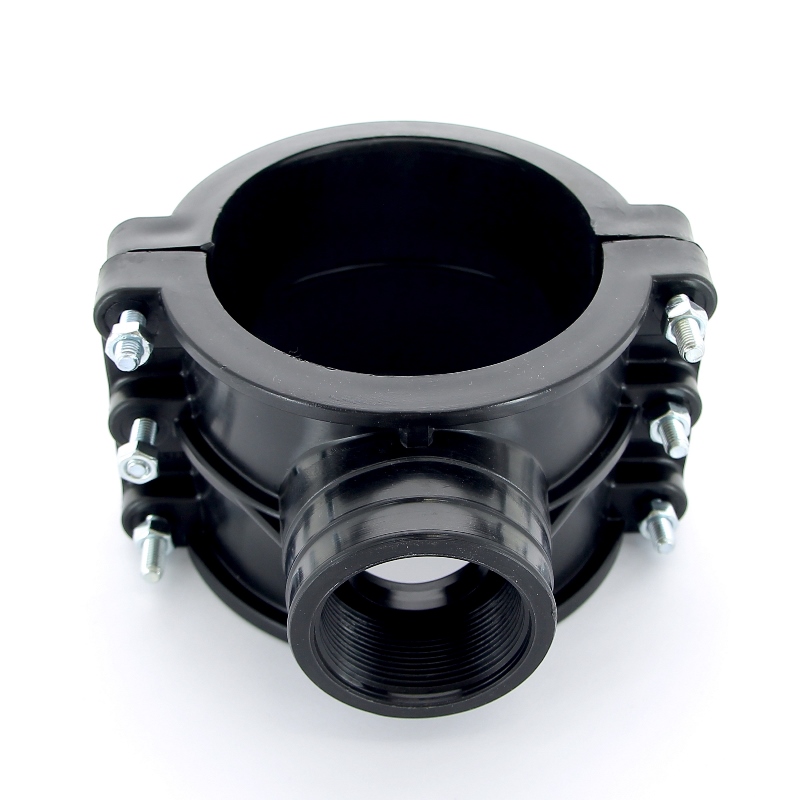 Врезка монтажная Unidelta зажим-В 125 x 2" 4 болта, для труб ПНД полипропилен PP-B 1019125007