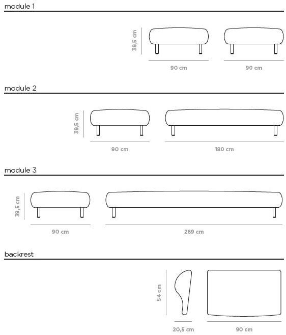 MUSOLA 2-х местный модульный садовый диван из ткани Salinas sun-id-1429825 - Вид №5