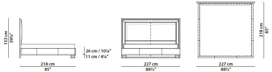 BAXTER Кожаная кровать с высоким изголовьем sun-id-1394533 - Вид №3
