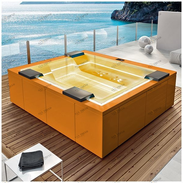 Бассейн Gruppo Treesse Zen SPA-V202H-O прямоугольный spa с гидромассажем аэромассажем встроенный оранжевый SPAV202HO