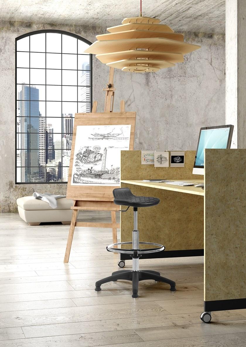 Leyform Регулируемый по высоте офисный стул из полиуретана со спинкой  0808pu  - Вид №5