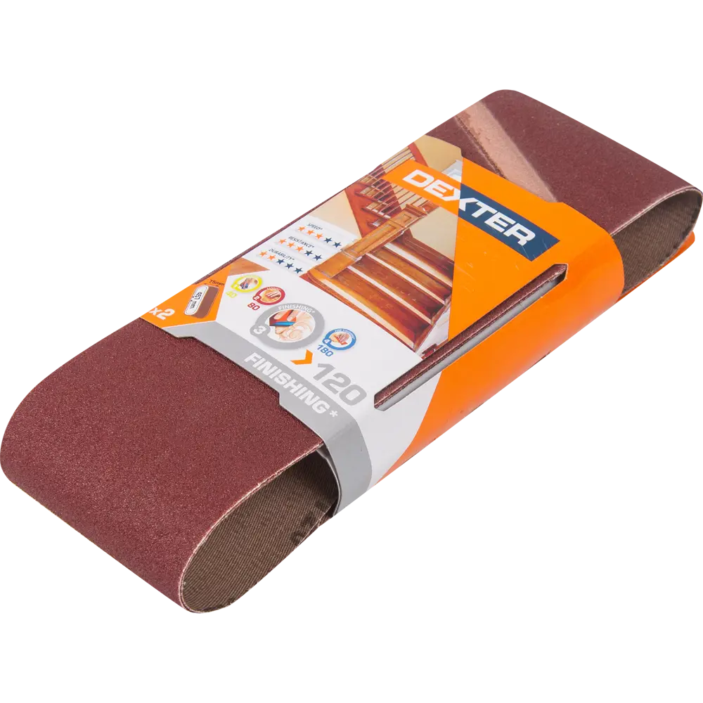 82307187 Лента шлифовальная Dexter P120 457x75 мм, 2 шт. STLM-0024318  - Вид №2