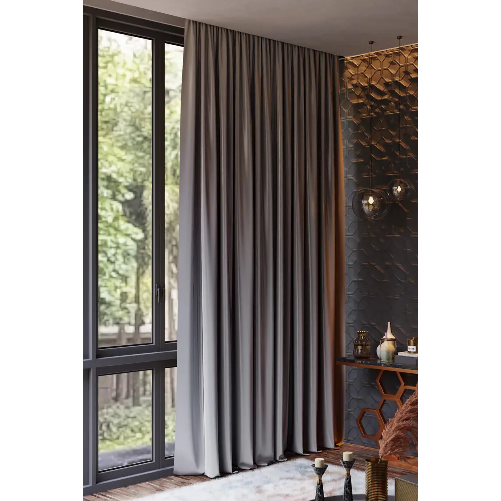 Штора на ленте 140x260 см цвет серо-бежевый GARDEN STLM-2076026 - Вид №4