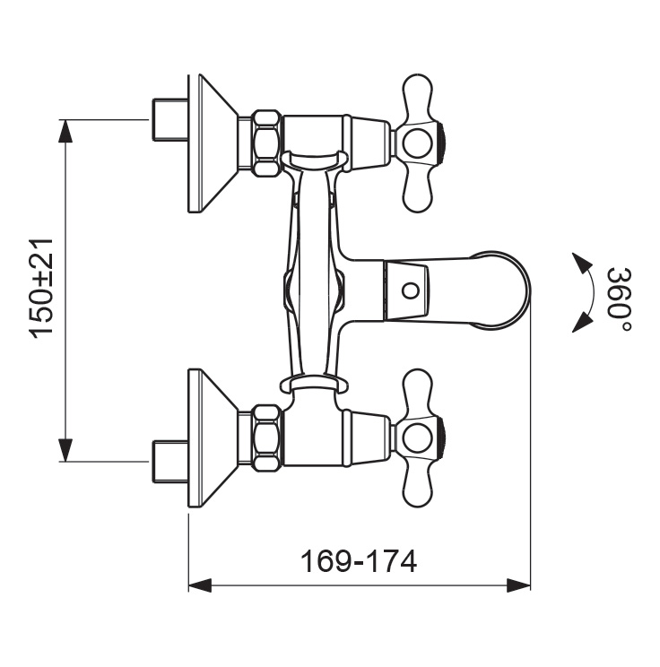 BA354AA Смеситель для ванны/душа VIDIMA RETRO - Вид №2
