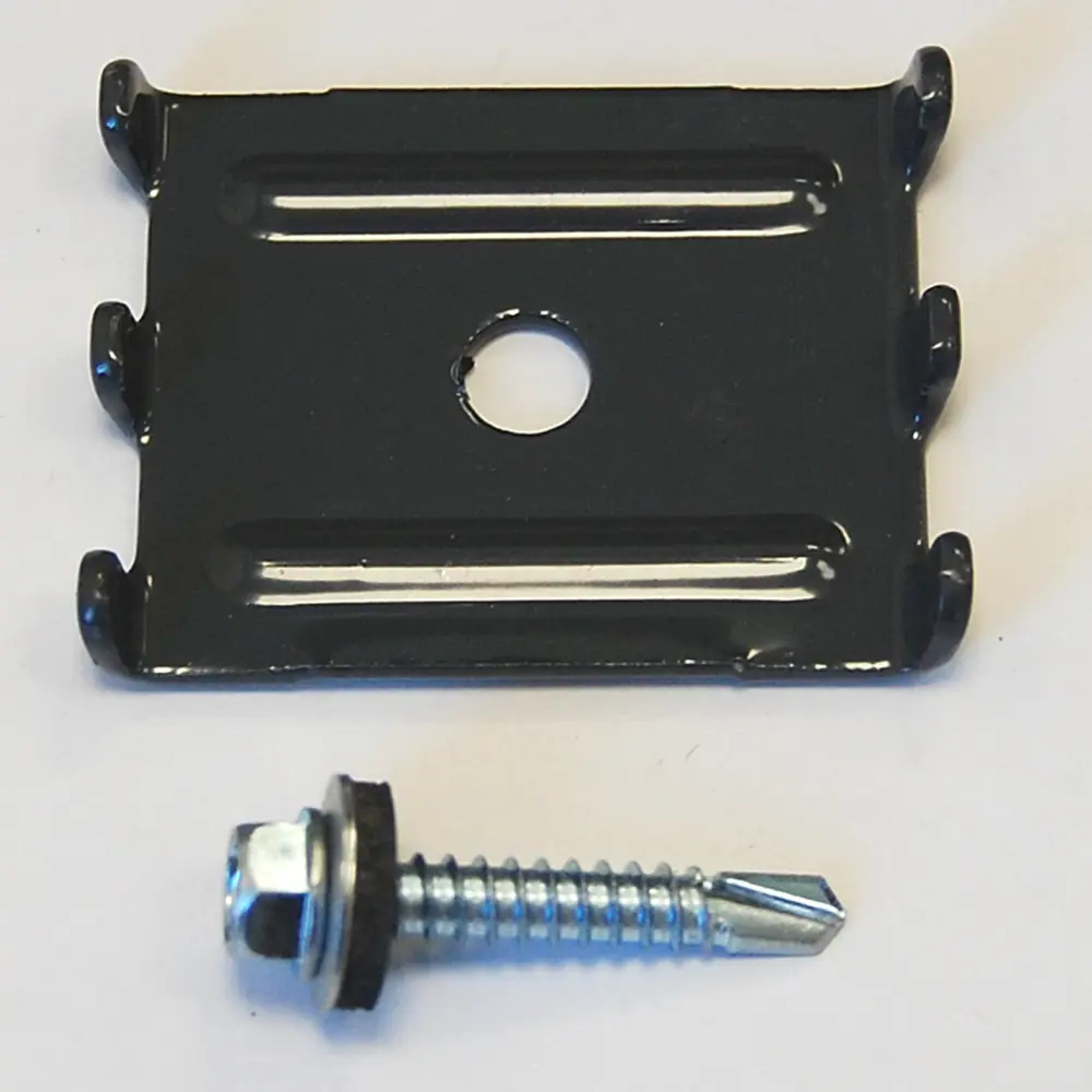 Скоба для забора с саморезом Grand Line 50 мм сталь RAL 7024 серый STLM-2185417 - Вид №2