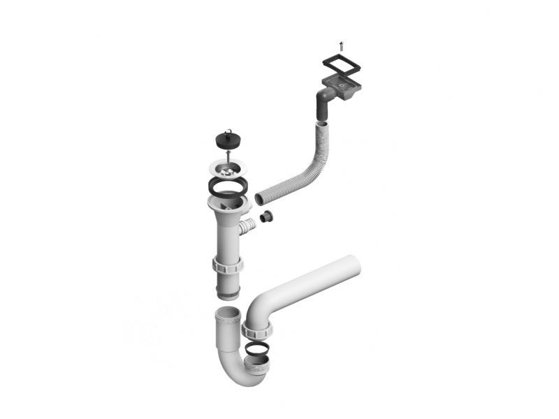 Одинарный сифон Альвеус 70-HP с горизонтальным переливом Alveus 1071237