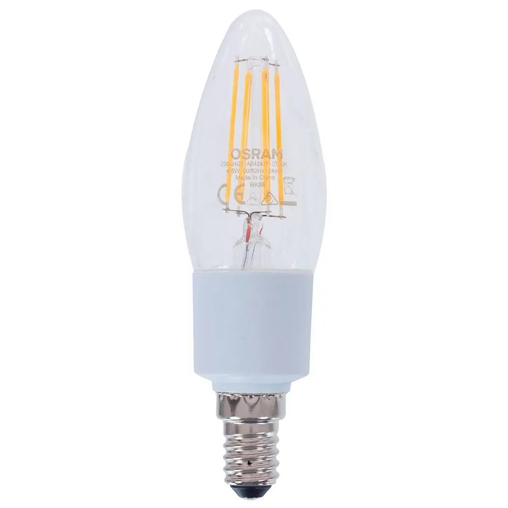 Лампа светодиодная диммируемая Osram E14 4.5 Вт 470 Лм свет тёплый белый 18610042 STLM-2030141 