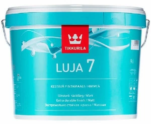 Краска Tikkurila Luja 7 / Тиккурила Луя 7 для влажных помещений матовая 9л