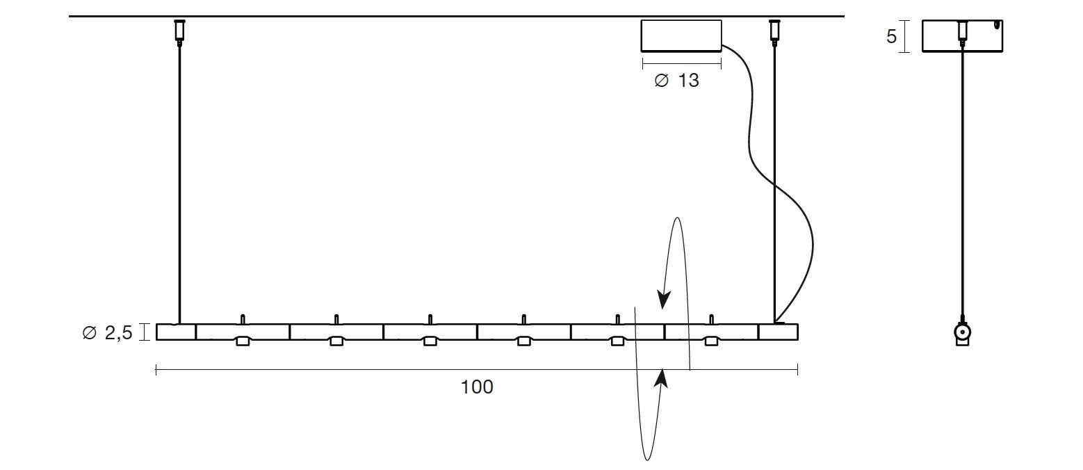 Алюминиевый светодиодный подвесной светильник Martinelli Luce колибри ARCH-00075445 - Вид №5