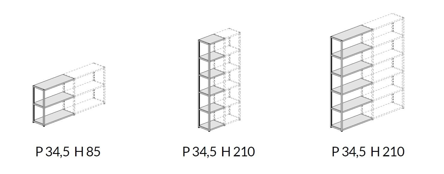 Алюминиевый низкий самонесущий офисный книжный шкаф About Office шумиха ARCH-00033918 - Вид №2