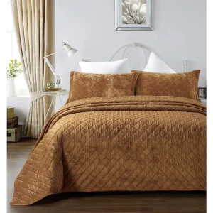 91755638 Покрывало Arya бархатное с сумкой 180x240 Valentine коричневый STLM-1341636