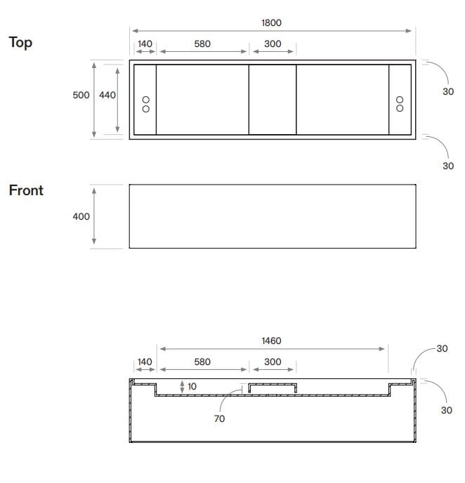 Прямоугольная двойная подвесная раковина COCOON Piet Boon ARCH-00022194 - Вид №13