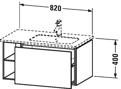 LC619208080 L-Cube Тумбочка подвесная Graphit Super Matt Duravit - Вид №1
