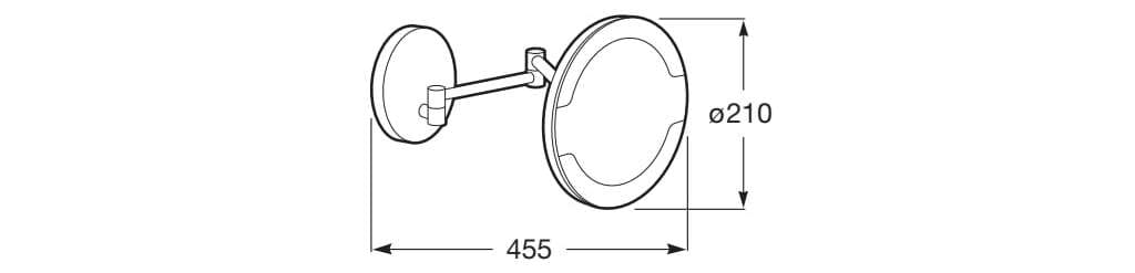 Настенное металлическое увеличительное зеркало со встроенным освещением Roca Hotels ARCH-00076077 - Вид №2