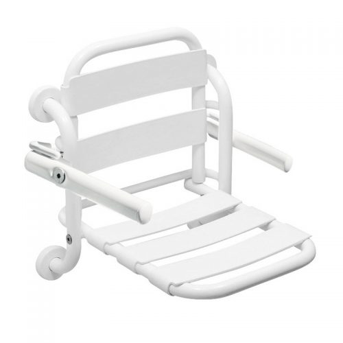 12008/1V Idral Настенное складывающееся сиденье для душа серии EASY со спинкой и подлокотниками. Окрашены 