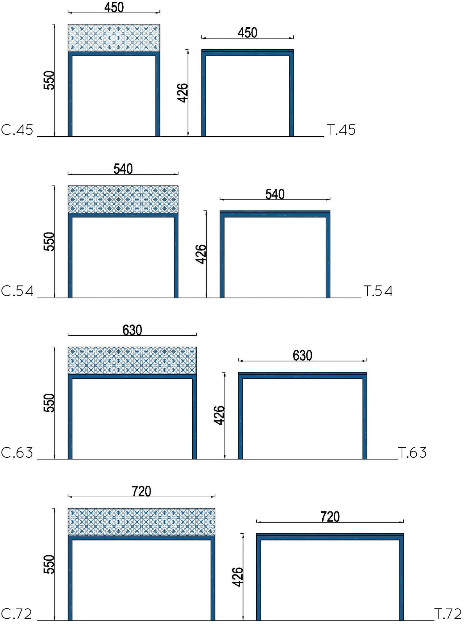 Barba design Прямоугольная прикроватная тумбочка с ящиками, лакированная hdf Tiles C.54 - Вид №4