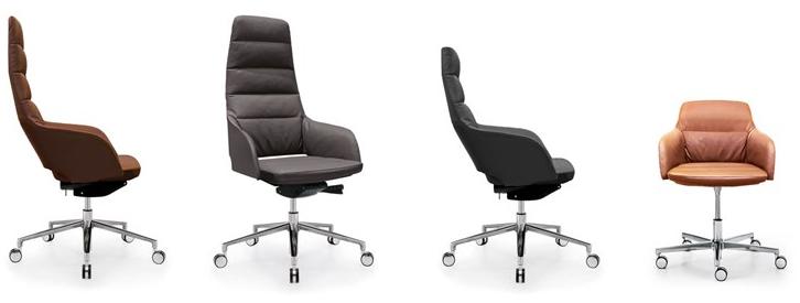 Sinetica Кожаное кресло руководителя с регулируемой высотой, 5 спицами и средней спинкой Captain sun-id-1464440 - Вид №3