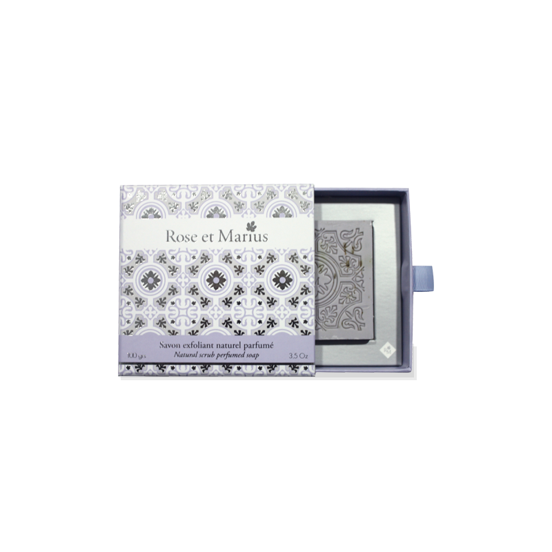 NEW-SV-LAV натуральное мыло 100гр , подарочная упаковка, 11x11 см Rose&Marius Santreyd 