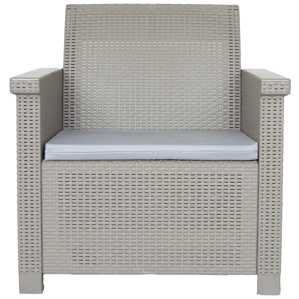 Набор садовой мебели для отдыха с подушками BEGINIA Basegi Пластик Стол, диван, кресло 2 шт Бежевый STLM-2095015 - Вид №12