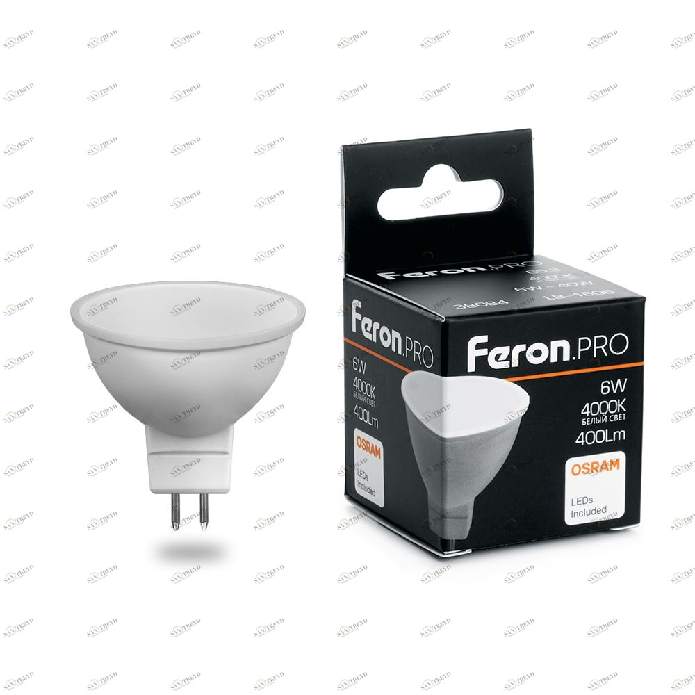 Лампа светодиодная Feron.PRO MR16 G5.3 6W 2700K OSRAM LED LB-1606 38083 FERON  00-3956759 Матовый 