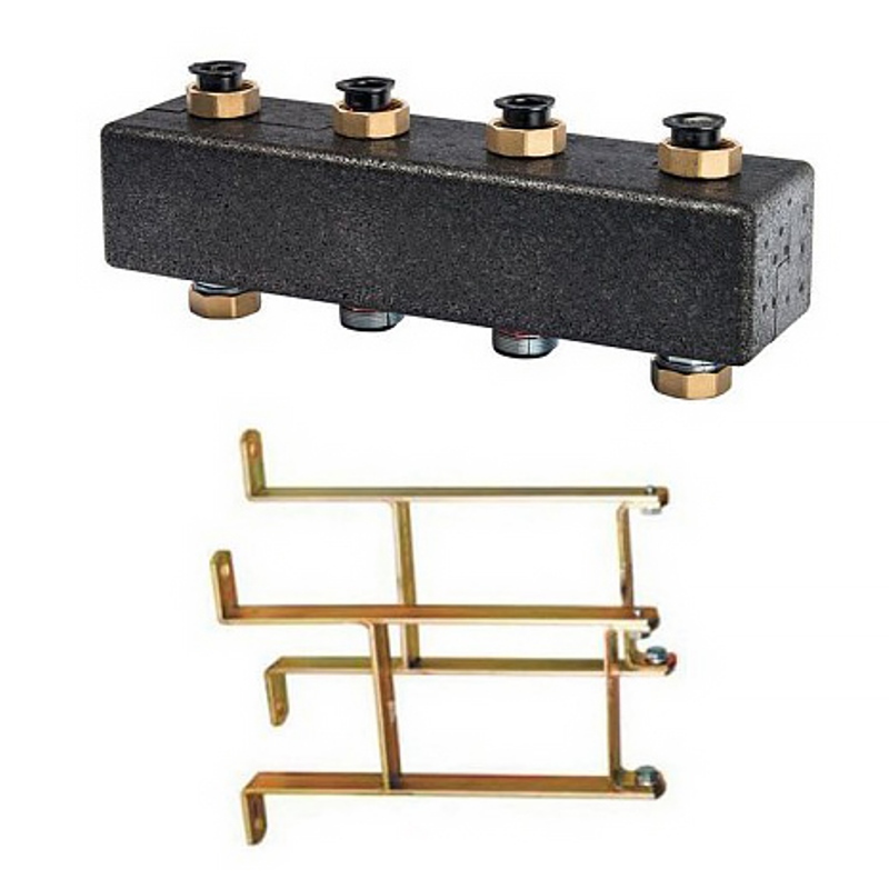 Настенный коллектор Meibes на 2-3 насосных модуля (контура) с комплектом кронштейнов M6630121RU - Вид №3