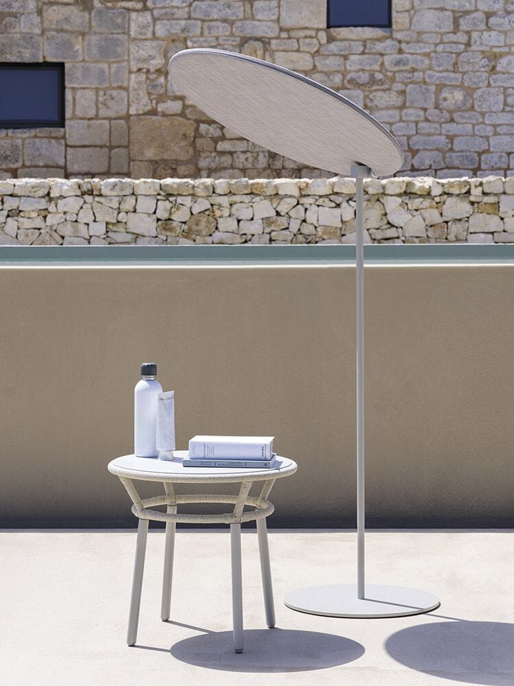 Круглый алюминиевый и деревянный садовый столик Varaschin Emma Cross ARCH-00151781 - Вид №14