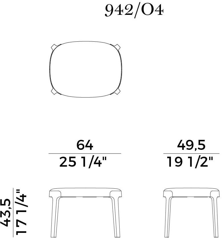 Potocco Низкий стул из кожи Velis 942/04 - Вид №2