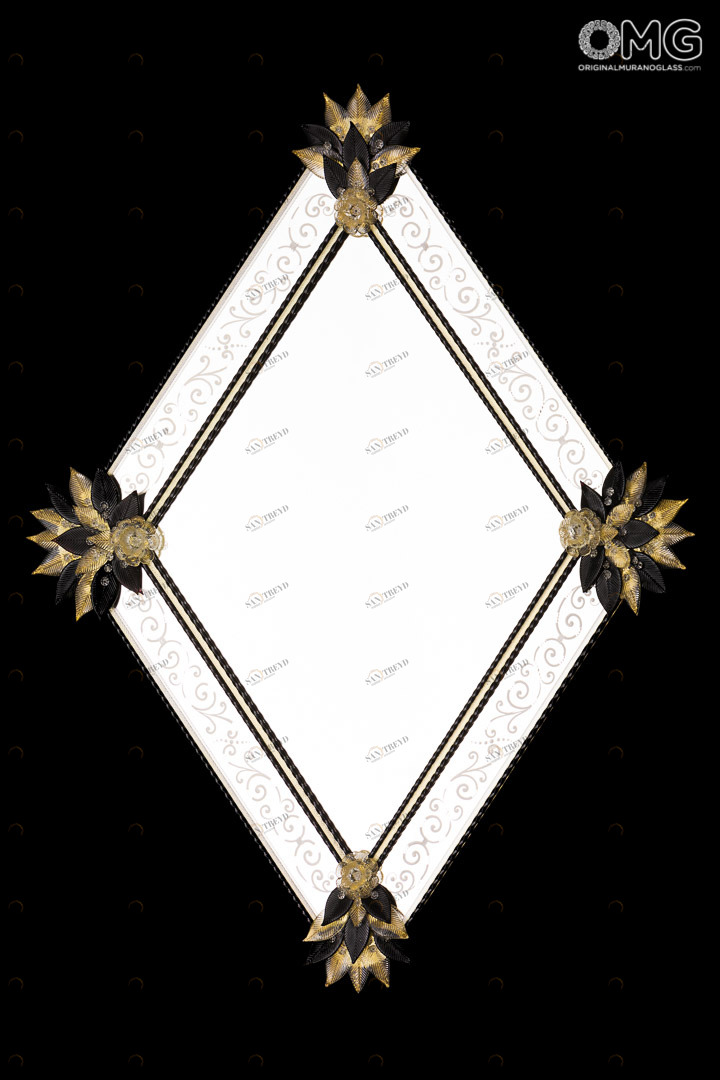 3625 ORIGINALMURANOGLASS Венецианское зеркало Флавио - муранское стекло OMG  см 