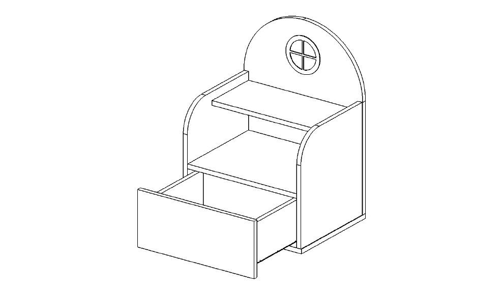 Тумбочка детская с полкой и ящиком "Амстердам" МАНДАРИН АМСТЕРДАМ 179545 Красный Santreyd  - Вид №4