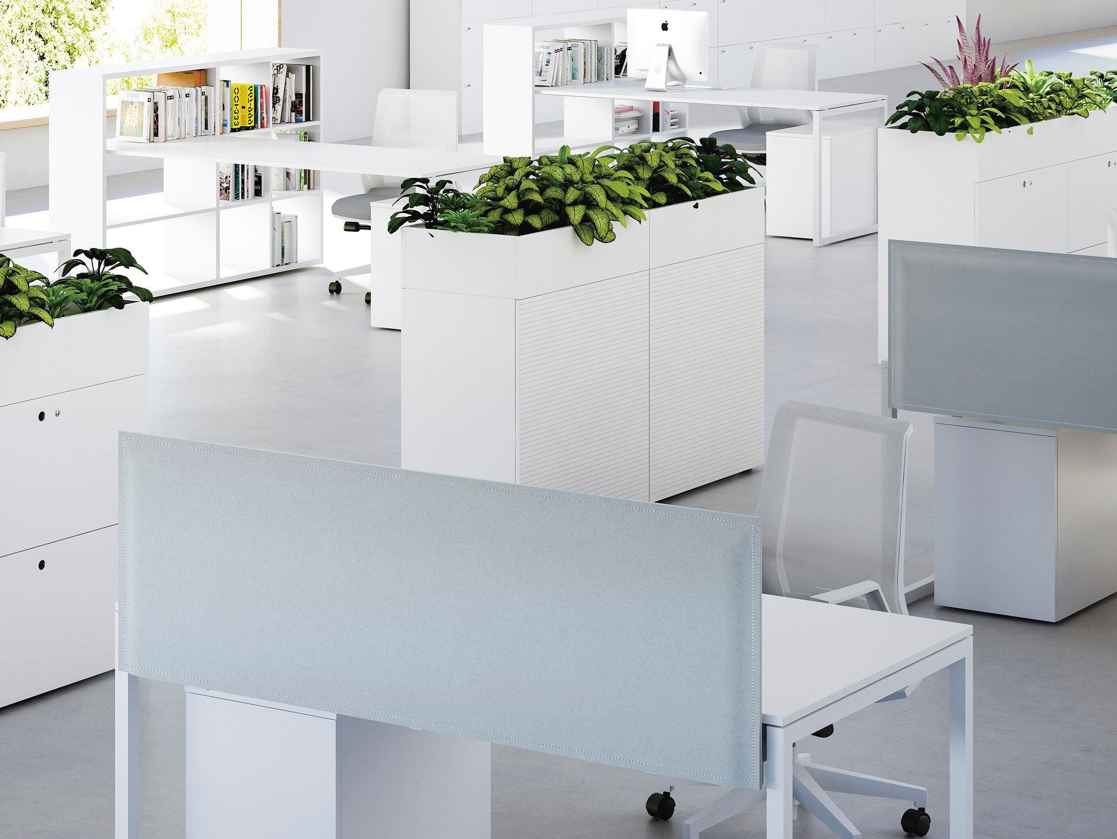 Пластиковый прямоугольный низкий горшок держатель FANTONI Framework 2.0 ARCH-00031997 - Вид №1