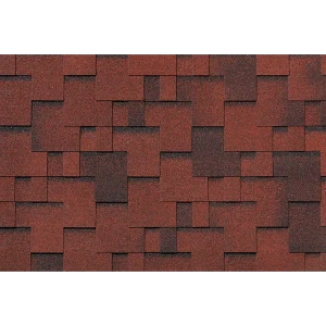 Гибкая черепица Roofshield Эко Лайт Модерн красный с оттенением 3 м²