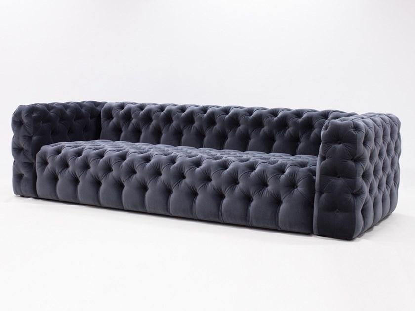 CREARTE COLLECTIONS Стеганый велюровый диван 4 мест Capiton contemporain 15 - Вид №1