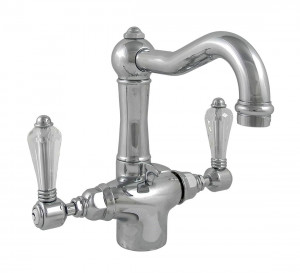 1432 ** 34 Смеситель для раковины на одно отверстие с поворотным изливом Nicolazzi Series Half Dome Crystal