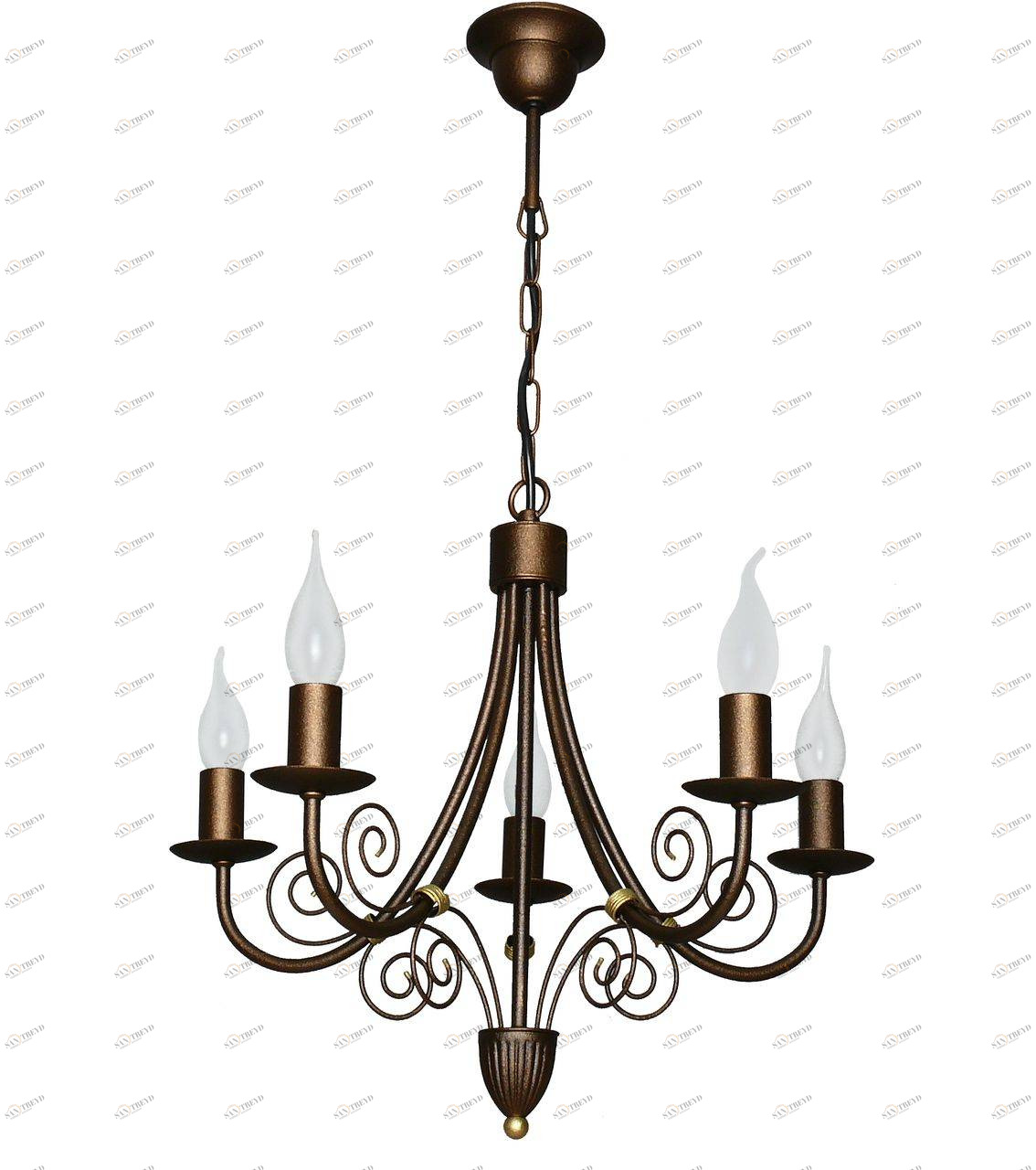 Люстра дизайнерская Bald коричневая 10039-5L SUPERNW СВЕЧИ 056730 Коричневый 