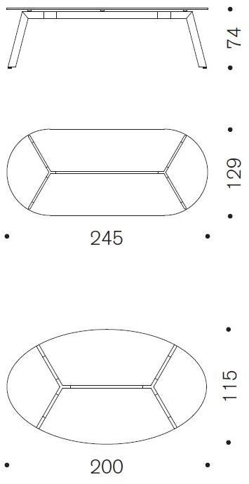 Desalto Овальный стол из стали и стекла sun-id-1491294 - Вид №9