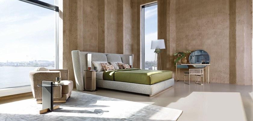 Roche Bobois Двуспальная кровать из ткани с мягким изголовьем Paris paname sun-id-1378625 - Вид №1