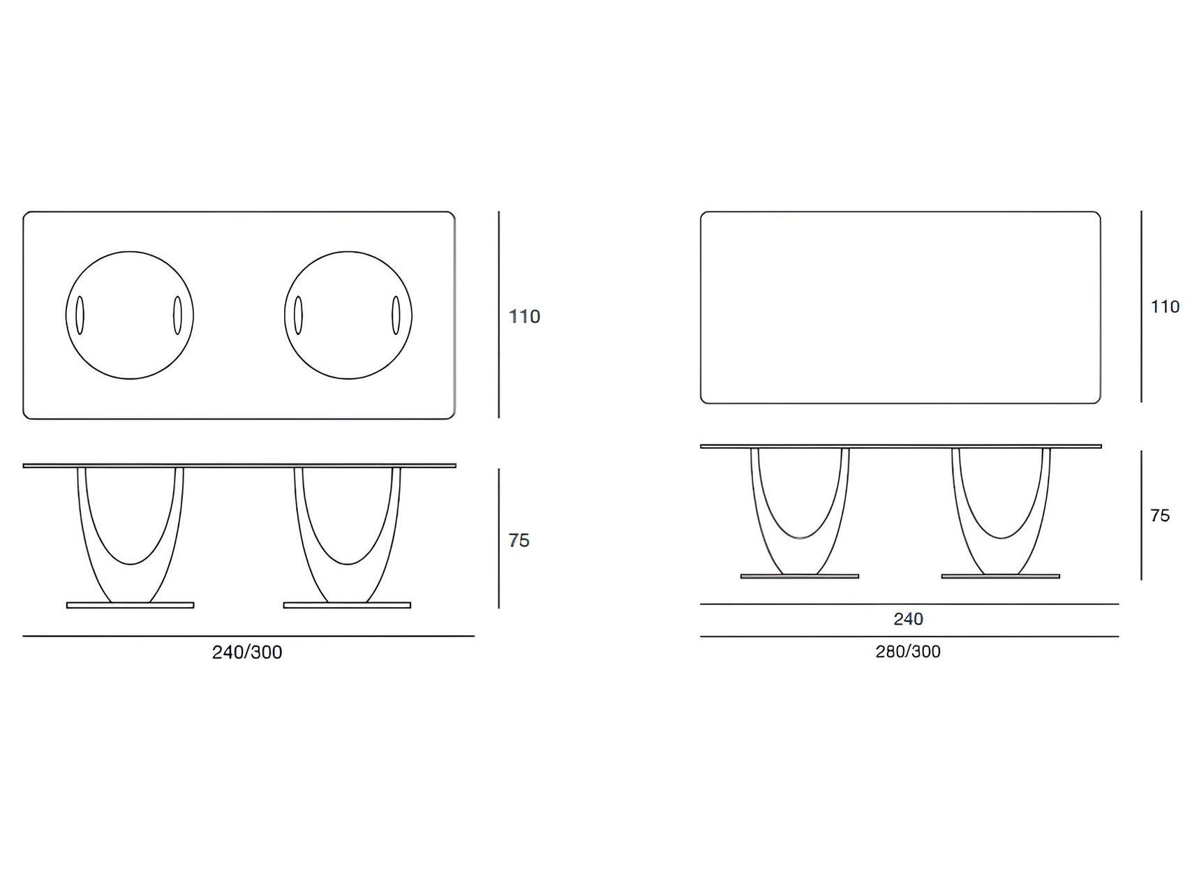 Прямоугольный стол из дерева и стекла Pacini & Cappellini Axis ARCH-00052718 - Вид №3