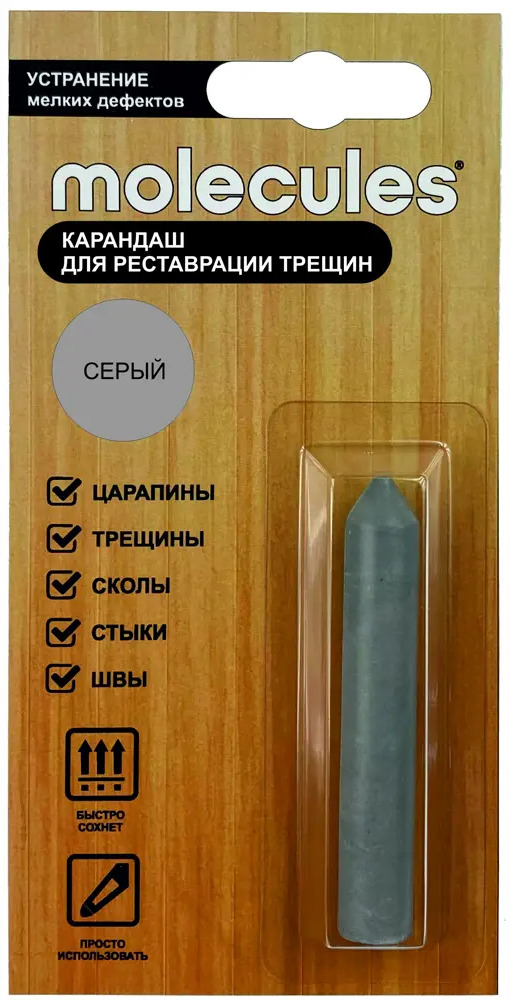 Molecules Карандаш-реставратор для деревянных поверхностей серый 82675566