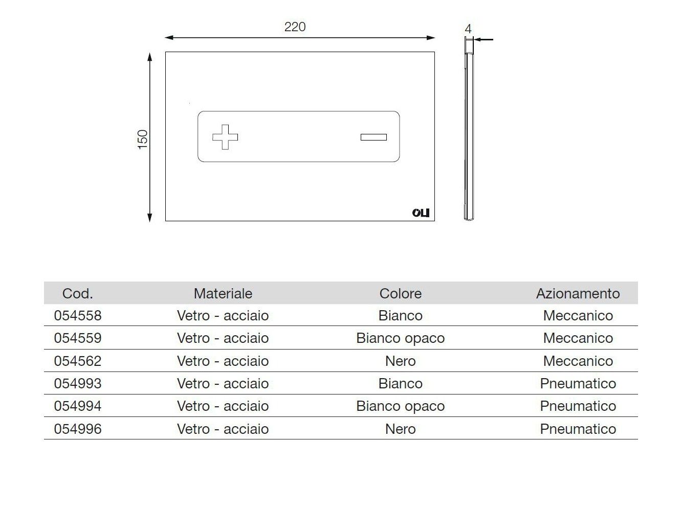 Панель управления для унитаза из нержавеющей стали и стекла OLI OCEANIA ARCH-00086896 - Вид №5