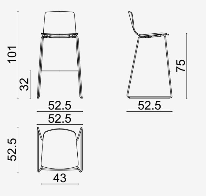 Высокий барный табурет Arper Aava 02 ARCH-00100395 - Вид №10